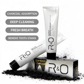 R&O Bamboo Charcoal Whitening Toothpaste, Natural Deep Cleaning Oral Care (3.5oz) - US West Coast Stock & Fast Shipping