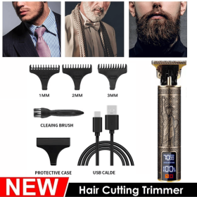 LCD Professional Hair Clippers Beard Trimmer Men Hair Cutting Cordless Barber Shaving Machine